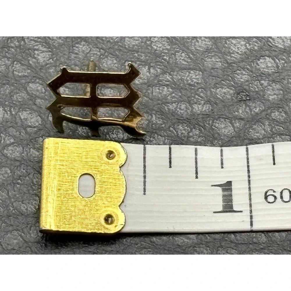 Vintage 14K Yellow Gold Initial M Tie Tack Lapel Suit Pin